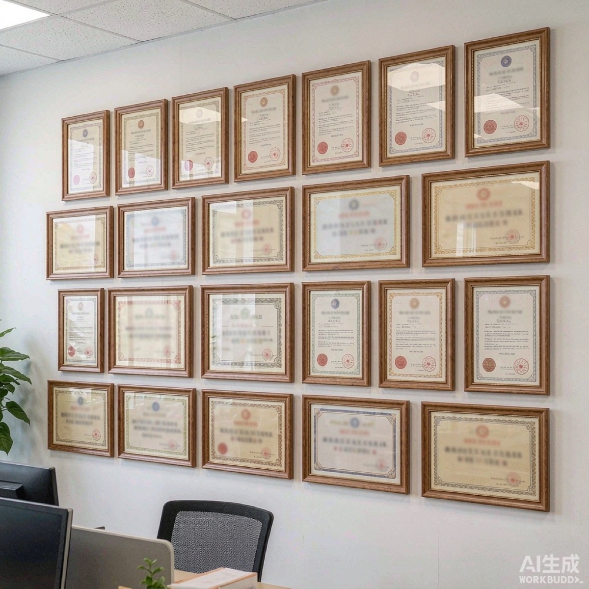 公司资质证书墙